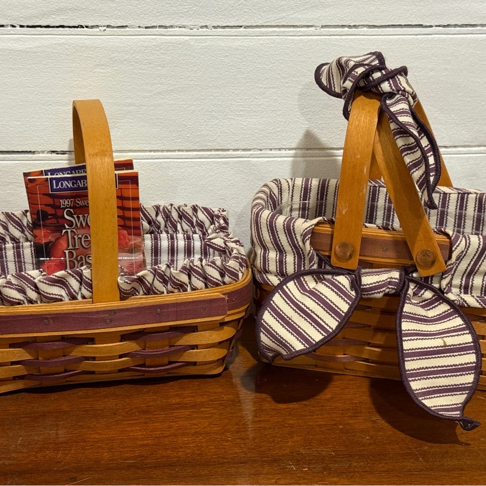 Pair Longaberger 1997 & 1999 VALENTINE Red Sweet Treats Basket Combos!